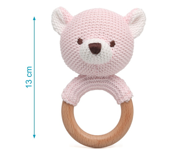 Mordedor de ganchillo Oso rosa